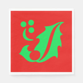 Guardanapo De Papel Natal Holly Red Green Xmas