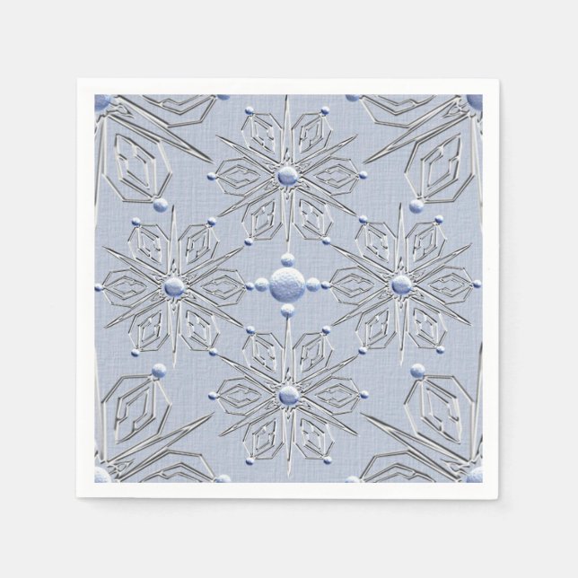 Guardanapo De Papel Natal Ice Snowflakes (Frente)
