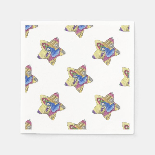 Guardanapo De Papel Natal: Jesus bebê, Maria em manga (Frente)