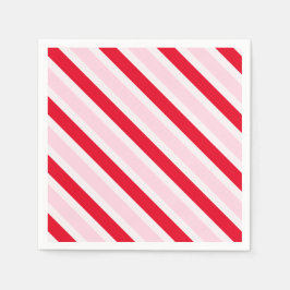 Guardanapo De Papel Natal Listras Rosa Moderno Vermelho