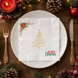 Guardanapo de papel Natal Minimalista Moderno