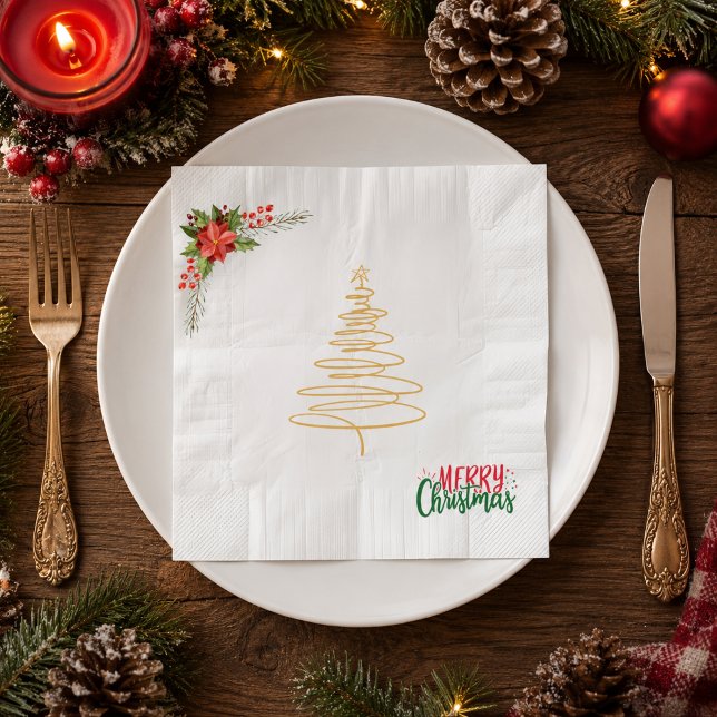 Guardanapo de papel Natal Minimalista Moderno (Criador carregado)
