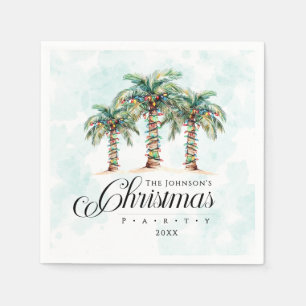Guardanapo De Papel Natal na Praia da Palmeira Tropical