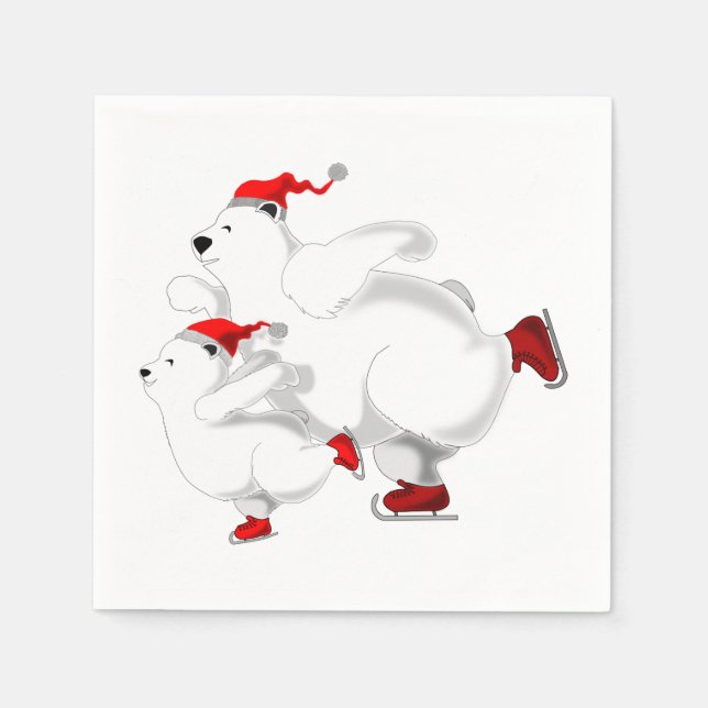 Guardanapo De Papel Natal Napkins com Feliz Bear Family (Frente)