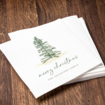 Natal Napkins Feriado Evergreen Pine Simples