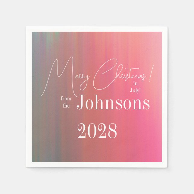 Guardanapo De Papel Natal no festival da família de julho (Frente)