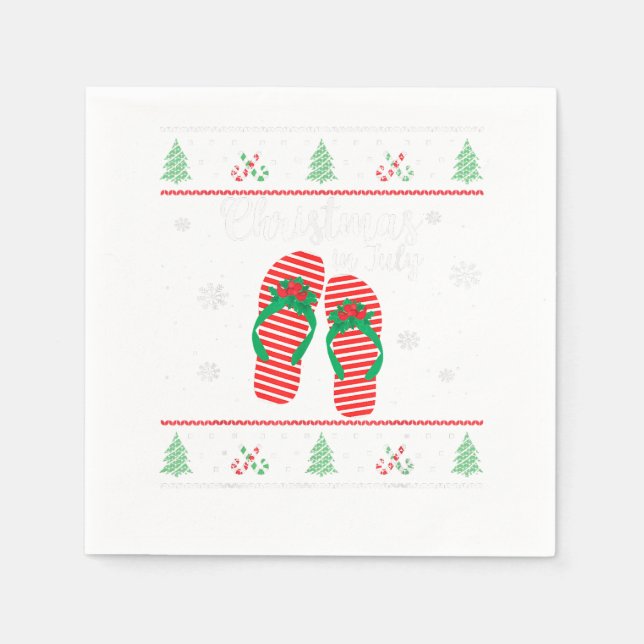 Guardanapo De Papel Natal No Verão De Julho Feio (Frente)