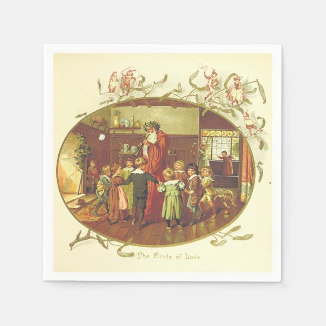 Guardanapo De Papel Natal O Círculo do Amor (Frente)