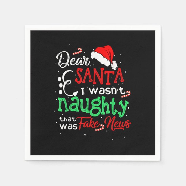 Guardanapo De Papel Natal Pajama, eu não era malvado Papais noeis quer (Frente)