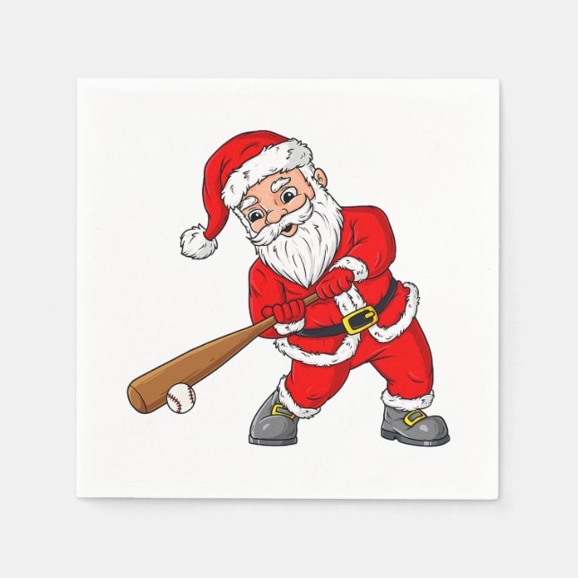 Guardanapo De Papel Natal Papai Noel Baseball Pitcher Boys T (Frente)
