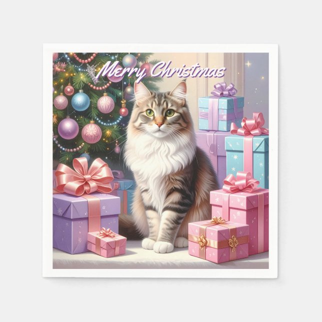 Guardanapo De Papel Natal para gatos (Frente)