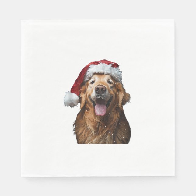 Guardanapo De Papel Natal para ouro Retriever (Frente)