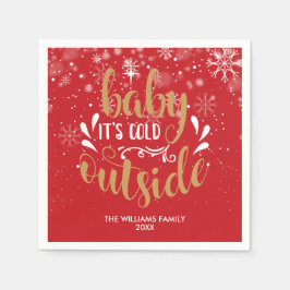 Guardanapo De Papel Natal Personalizado Bebê É Fora de Casa Está Frio
