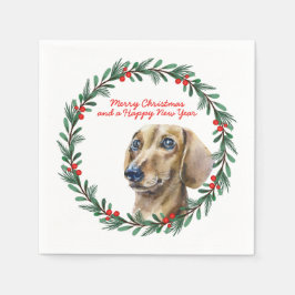 Guardanapo De Papel Natal Personalizado do Feriado de Dachshund
