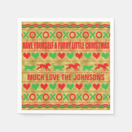 Guardanapo De Papel Natal personalizado Napkins "FurryChristmas"