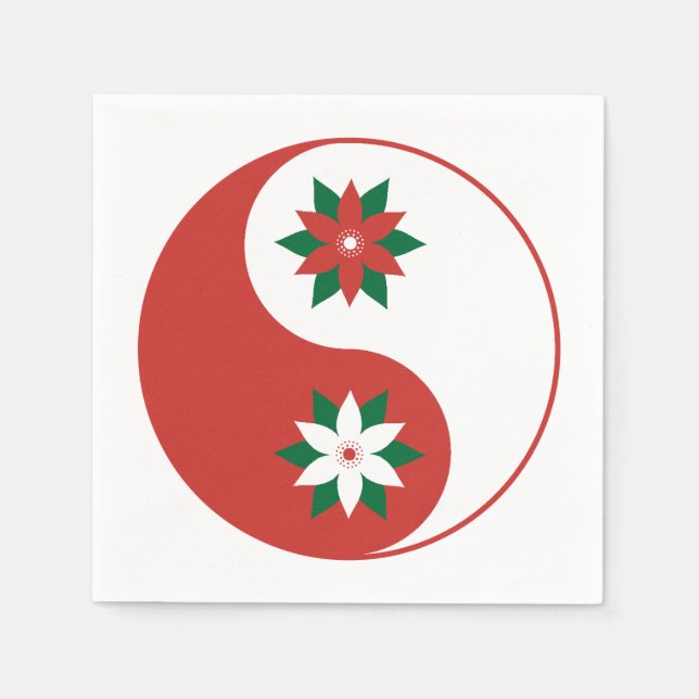 Guardanapo De Papel Natal Poinsettia Yin Yang (Frente)