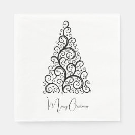 Guardanapo De Papel Natal preto e branco