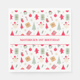 Guardanapo De Papel Natal Que Diversão Primeiro Aniversário