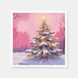 Guardanapo De Papel Natal Rosa Alegre | Feriado em Aquarela