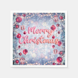 Guardanapo De Papel Natal Rosa Retro País das Maravilhas de Inverno