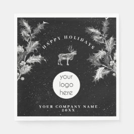 Guardanapo De Papel Natal Rustic Black White Holidy Business