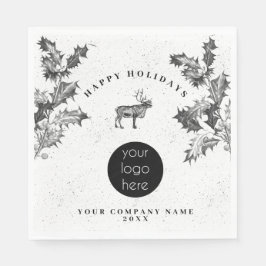 Guardanapo De Papel Natal Rustic Black White Holidy Business