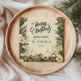 Guardanapo De Papel Natal Rustic Pinecone Candle