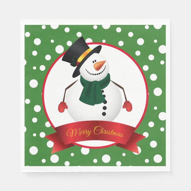 Guardanapo De Papel Natal Snowman Paper Napkins (Frente)