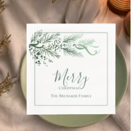 Guardanapo De Papel Natal Único do Pinheiro Verde Moderno Personalizad