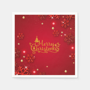 Guardanapo De Papel Natal vermelho e Dourado de luxo
