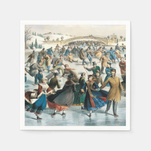Guardanapo De Papel Natal Vitoriano Central Park Currier & Ives