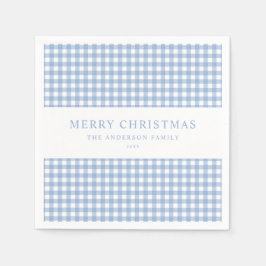 Guardanapo De Papel Natal Xadrez Azul