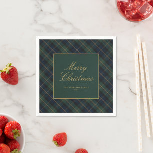 Guardanapo De Papel Natal Xadrez Clássico Elegante