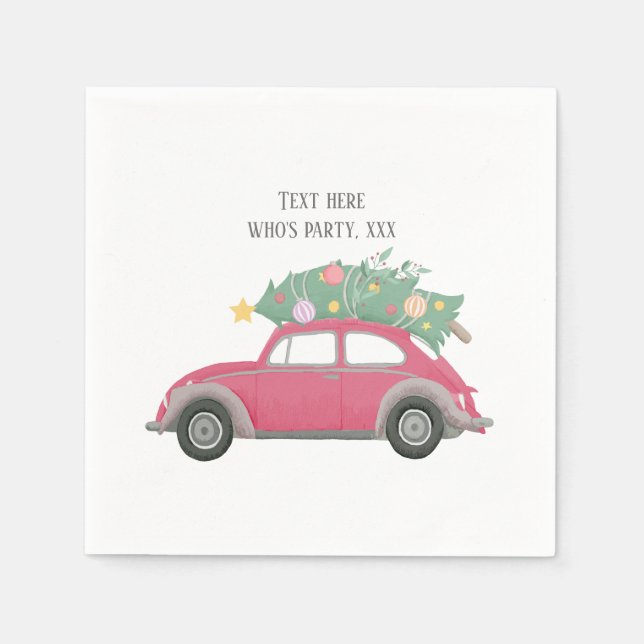 Guardanapo De Papel natal, xmas, babyboy, árvore de natal, carro (Frente)