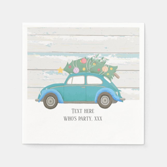 Guardanapo De Papel natal, xmas, babyboy, árvore de natal, carro (Frente)