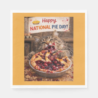 Guardanapo De Papel National Pie Day Cat Napkins