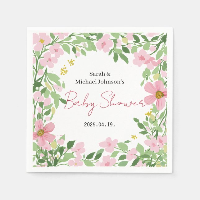 Guardanapo De Papel Natural Garden Baby Shower Paper Napkin (Frente)