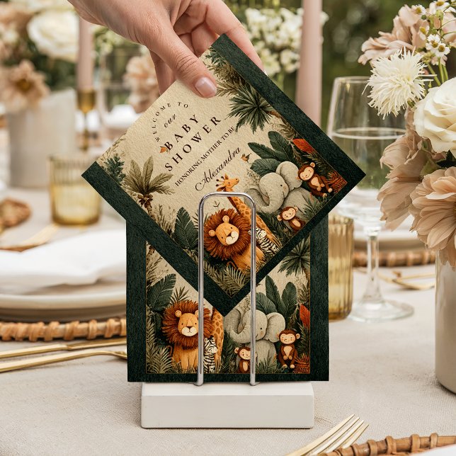 Guardanapo De Papel Natural Safari Leaves Baby Shower (Criador carregado)