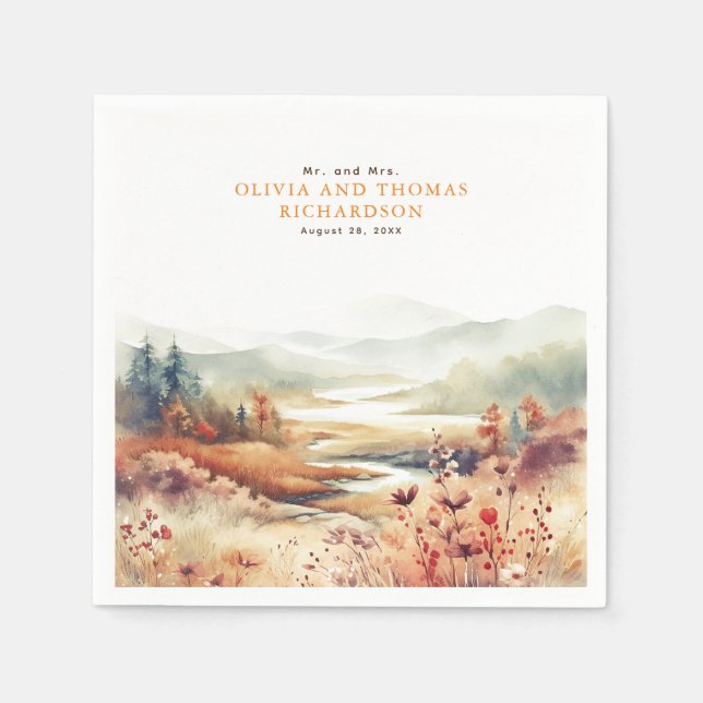 Guardanapo De Papel Natureza de queda delicada elegante (Frente)