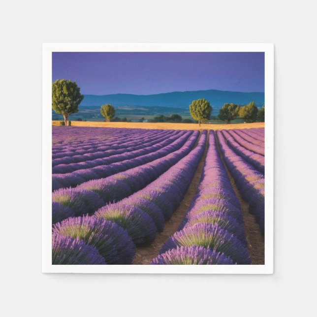 Guardanapo De Papel Natureza lavanda no exterior Paisagem pacífica (Frente)