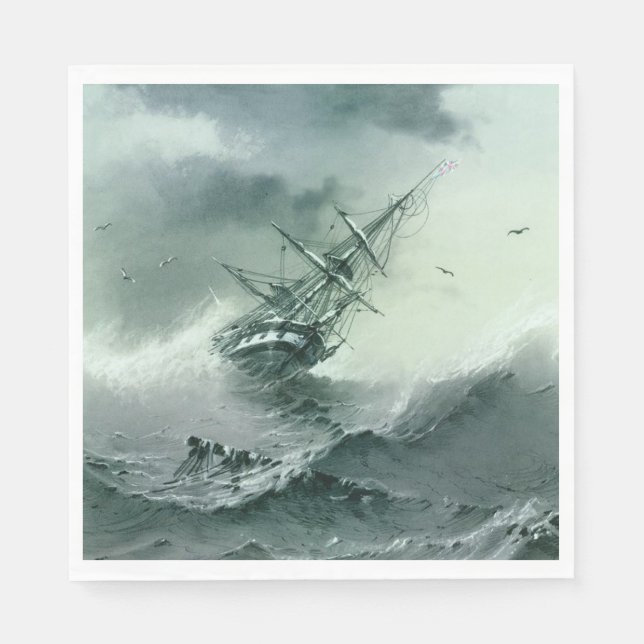 Guardanapo De Papel Naufrágio (por Ivan Aivazovsky) (Frente)