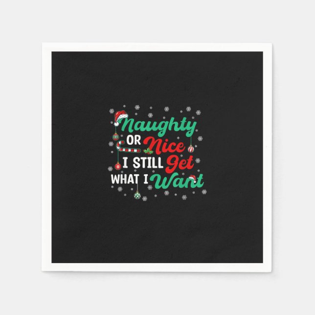 Guardanapo De Papel Naughty Or Nice Still Getting Everything Holiday H (Frente)