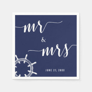 Guardanapo De Papel Náutica Marinho Azul Casamento Nápoles Com Roda