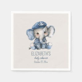 Guardanapo De Papel Nautical Blue Baby Elephant Baby Shower