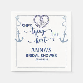 Guardanapo De Papel Nautical Shes Tying the Knot Bridal Elegant Anchor