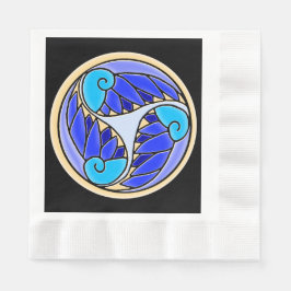 Guardanapo De Papel Nautilus e Folhas de Palma - 3 Blues, Amarelo, Pre