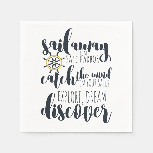 Guardanapo De Papel Navegar longe do porto seguro | náutica (Frente)