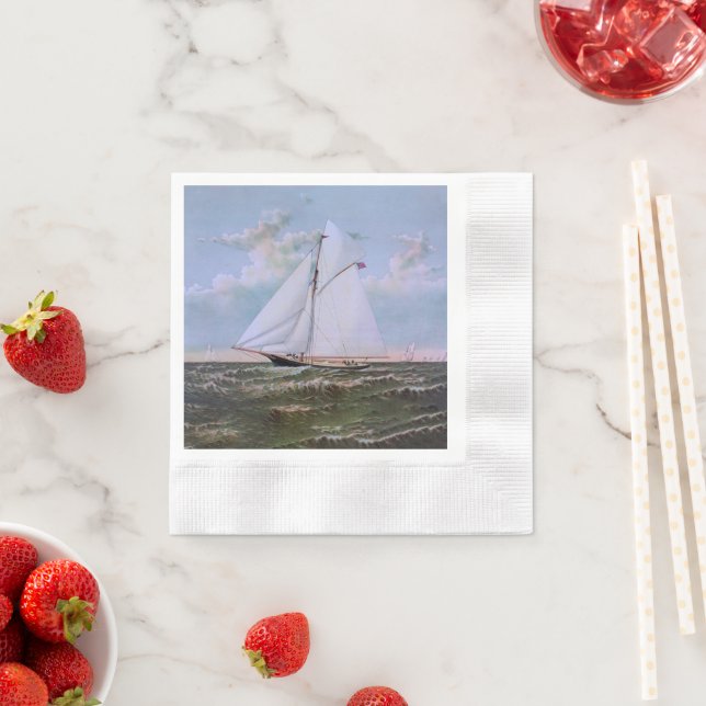 Guardanapo De Papel Navio de Navegação Antiquada - Yacht Sailboat Ocea (Insitu)