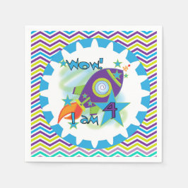 Guardanapo De Papel Navio espacial 4º Papel de Aniversário Nápoles