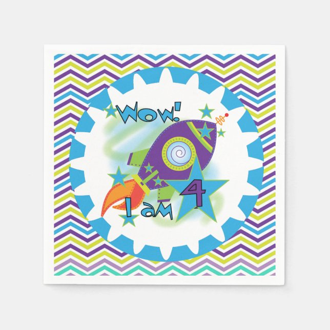 Guardanapo De Papel Navio espacial 4º Papel de Aniversário Nápoles (Frente)